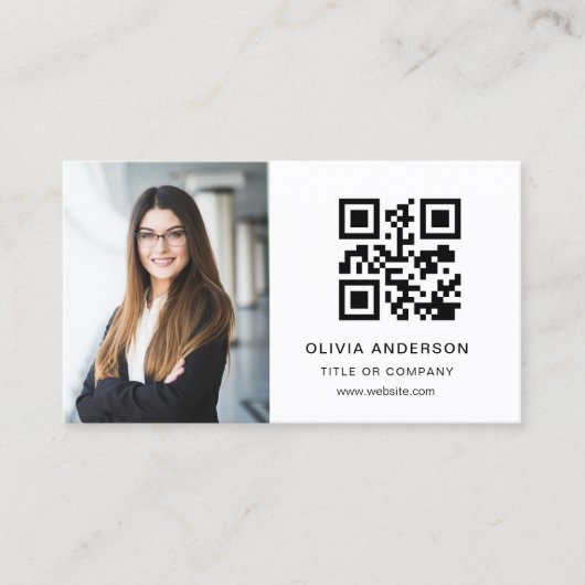 Professionele Foto Witte QR Code Sociale Media Visitekaartje (Voorkant)