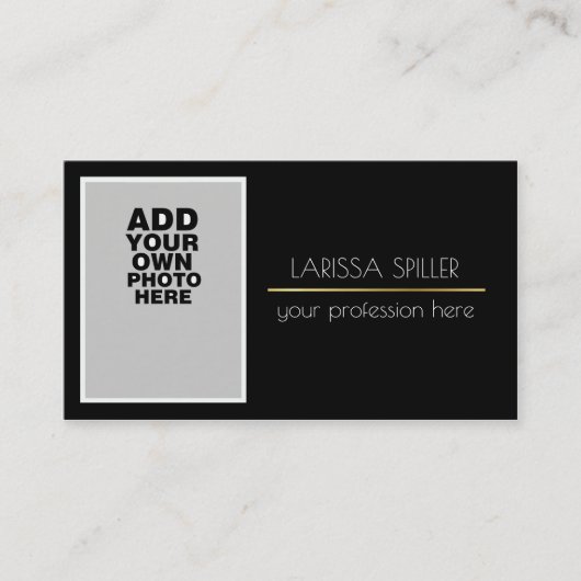 Professionele foto zwart visitekaartje (Voorkant)