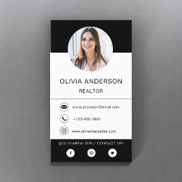 Professionele foto zwart Visitekaartje