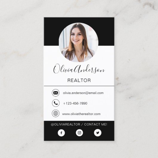 Professionele foto zwart-wit Visitekaartje (Voorkant)