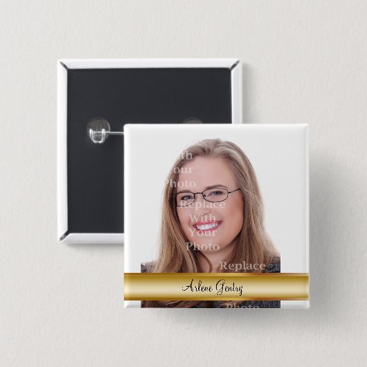 Professionele fotobadges vierkante button 5,1 cm (Voorkant /achterkant)