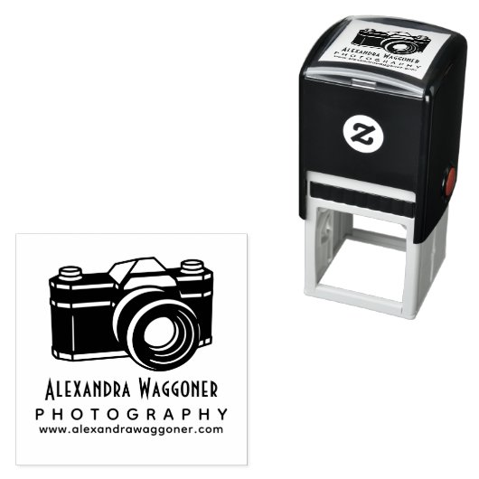 Professionele Fotocamera #6 Zakelijke Logo Zelfinktende Stempel (In situ)