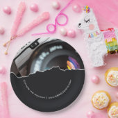 Professionele fotograaf Aangepaste foto zwart Papieren Bordje (Feest)