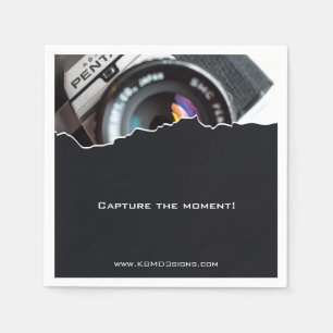 Professionele fotograaf Aangepaste foto zwart Servet