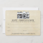 Professionele fotograaf camera Cadeaubon (Voorkant)