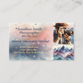 Professionele Fotograaf Camera Scene Pastel Roze Visitekaartje (Voorkant)