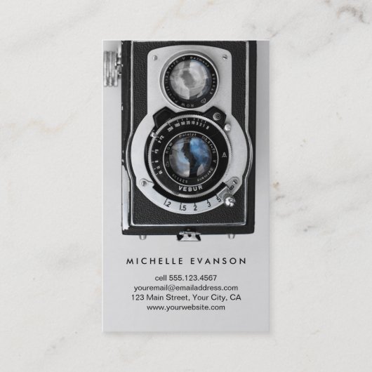 Professionele Fotograaf  Camera Visitekaartje (Achterkant)