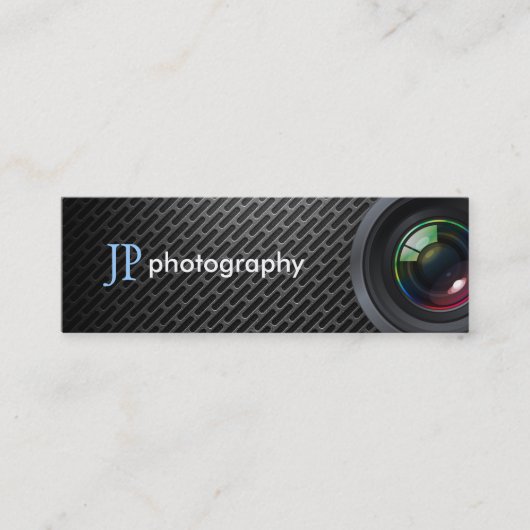 Professionele fotograaf cameralens mini visitekaartje (Voorkant)