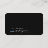 Professionele fotograaf cameralens visitekaartje (Achterkant)