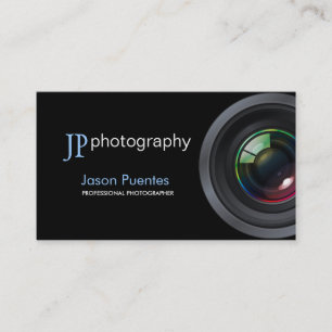 Professionele fotograaf cameralens visitekaartje