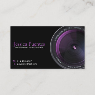 Professionele fotograaf cameralens visitekaartje