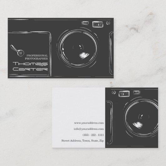 Professionele Fotograaf Digitale Fotokaart Visitekaartje (Voorkant / Achterkant)