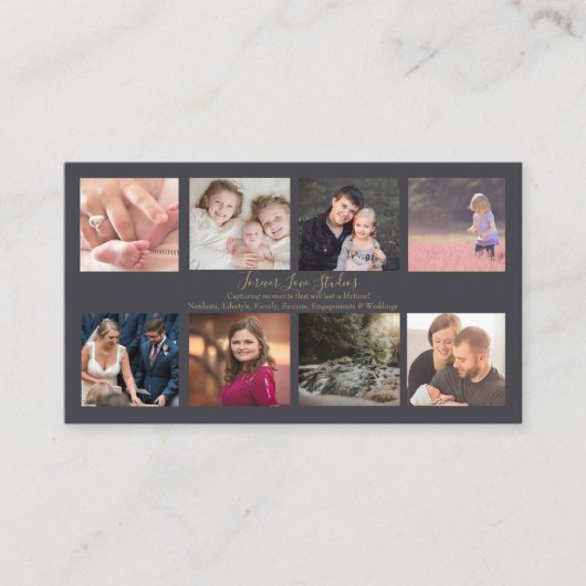 Professionele fotograaf donker - 8 fotodesign visitekaartje (Voorkant)