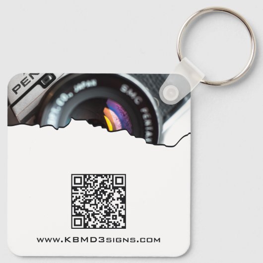 Professionele fotograaf Hartelijk dank! Zwart & Wi Sleutelhanger (Achterkant)