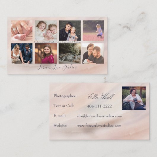 Professionele fotograaf Marmer 2 - 8 fotoontwerp Visitekaartje (Voorkant / Achterkant)