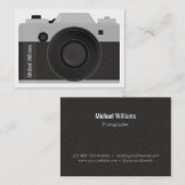 Professionele fotograaf met zwarte en grijze camer visitekaartje (Voorkant / Achterkant)