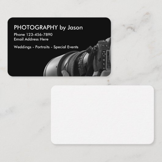 Professionele fotograaf Modern design Visitekaartje (Voorkant / Achterkant)