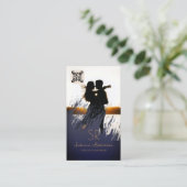 Professionele fotograaf Navy Blue en Gold QR Visitekaartje (Staand voorkant)