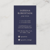 Professionele fotograaf Navy Blue en Gold QR Visitekaartje (Achterkant)