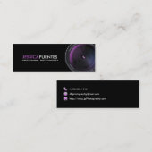 Professionele fotograaf Paarse cameralens Mini Visitekaartje (Voorkant / Achterkant)