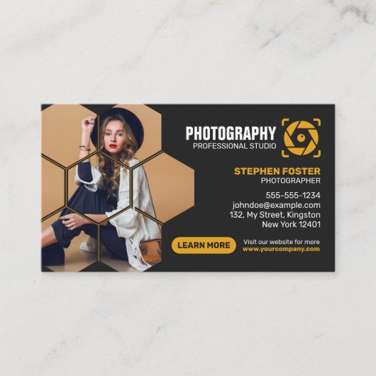 Professionele fotograaf QR Code Fotografie Visitekaartje (Voorkant)