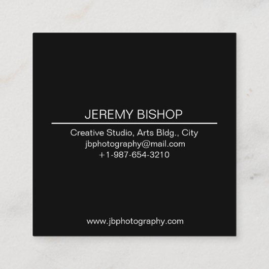Professionele fotograaf Square Visitekaartje (Achterkant)