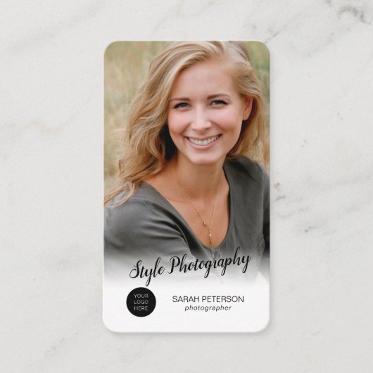 Professionele fotograaf trendy moderne foto visitekaartje (Voorkant)