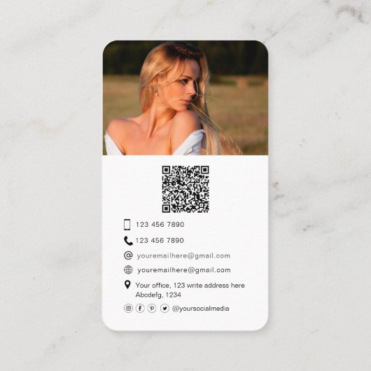 Professionele fotograaf trendy moderne foto visitekaartje (Achterkant)