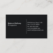 Professionele fotograaf visitekaartje (Achterkant)