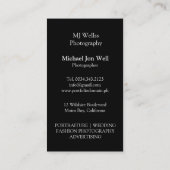 Professionele fotograaf visitekaartje (Achterkant)