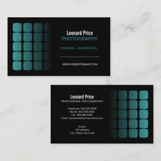 Professionele fotograaf visitekaartje (Voorkant / Achterkant)