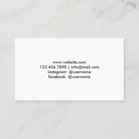 Professionele fotograaf visitekaartje (Achterkant)