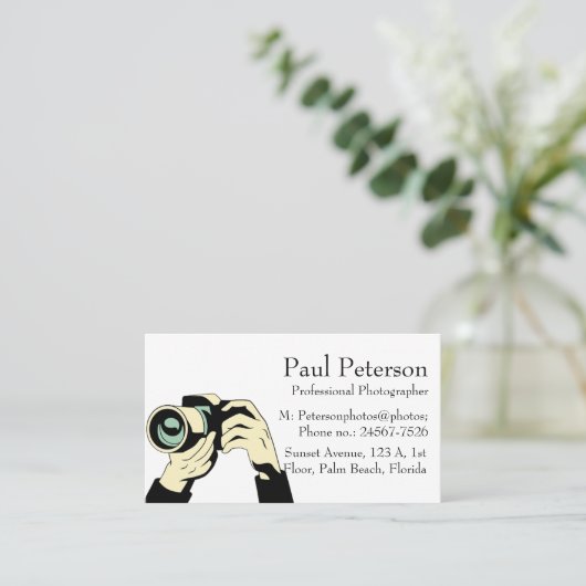 Professionele fotograaf Visitekaartje (Staand voorkant)