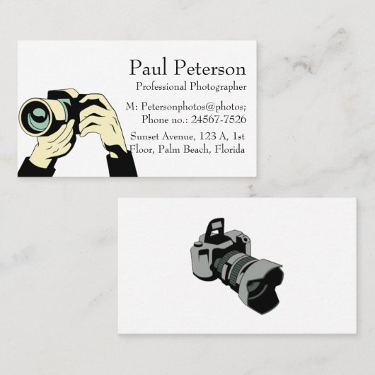 Professionele fotograaf Visitekaartje (Voorkant / Achterkant)