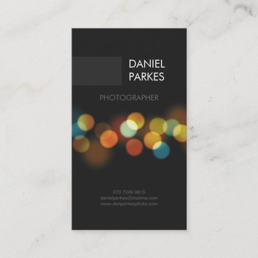 Professionele fotograaf Visitekaartje (Voorkant)