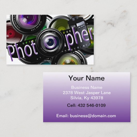 Professionele fotograaf visitekaartje (Voorkant / Achterkant)