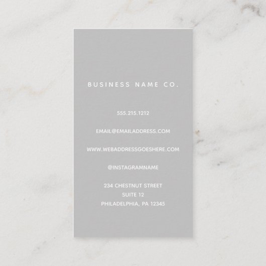 Professionele fotograaf Visitekaartjes (Achterkant)