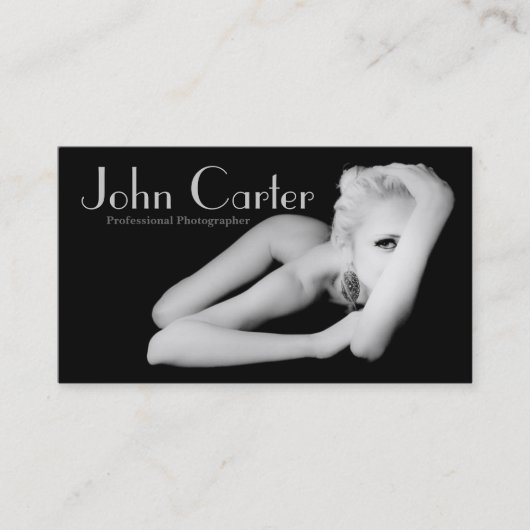 Professionele fotograaf Woman Model Black Visitekaartje (Voorkant)