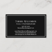 Professionele fotografie  camera Foto Visitekaartje (Achterkant)