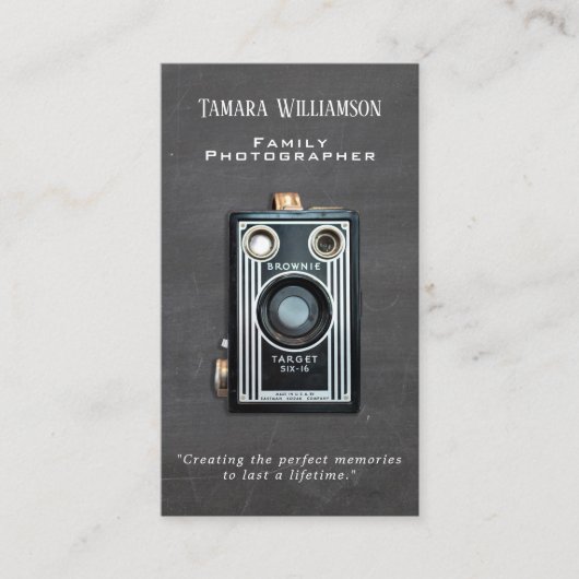 Professionele fotografie  camera Foto Visitekaartje (Voorkant)