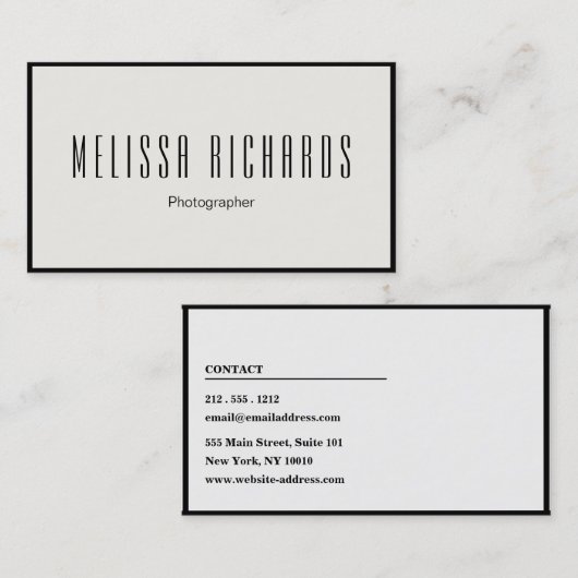Professionele fotografie Creatief Visitekaartje (Voorkant / Achterkant)