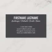 Professionele fotografie, donkere Visitekaartjes (Achterkant)