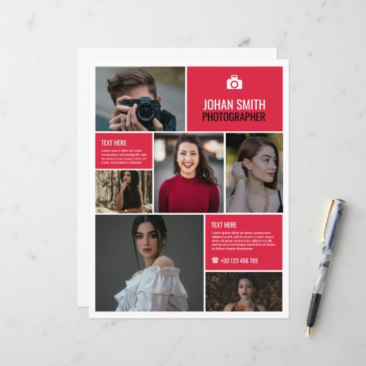 Professionele Fotografie Flyer Sjabloon (Voorkant / Achterkant in situ)