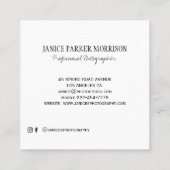 Professionele fotografie fotograaf camera vierkante visitekaartje (Achterkant)