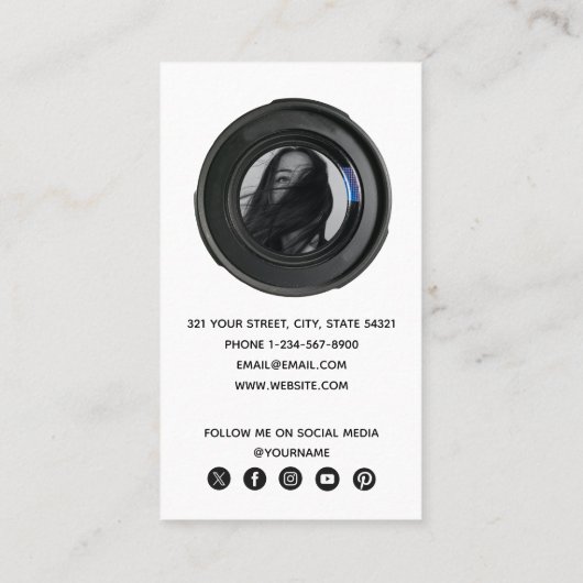 Professionele fotografie - QR-code sociaal mediapi Visitekaartje (Achterkant)