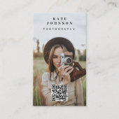 Professionele fotografie - QR-code sociaal mediapi Visitekaartje (Voorkant)