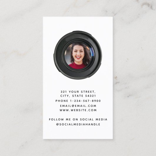 Professionele fotografie QR Code Sociale media Visitekaartje (Achterkant)