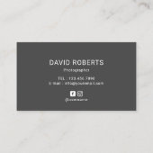 Professionele fotografische camera Lens Faux Metal Visitekaartje (Achterkant)