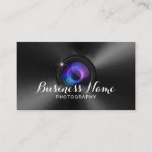 Professionele fotografische camera Lens Faux Metal Visitekaartje (Voorkant)