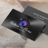 Professionele fotografische camera Lens Faux Metal Visitekaartje